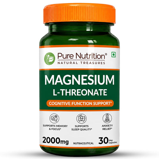 Magnesium L-Threonate  Brain, Memory & Focus Support | 30 Veg Capsules