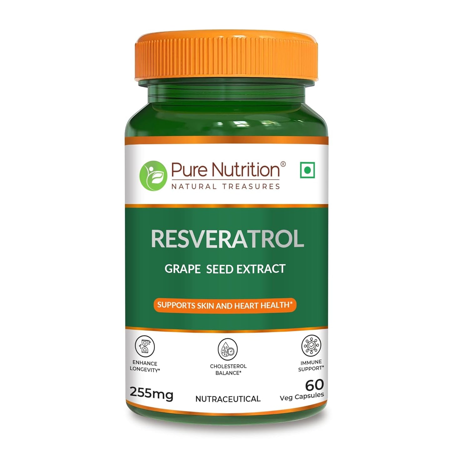 Resveratrol with Grape Seed Extract | Antioxidant Support – 255mg