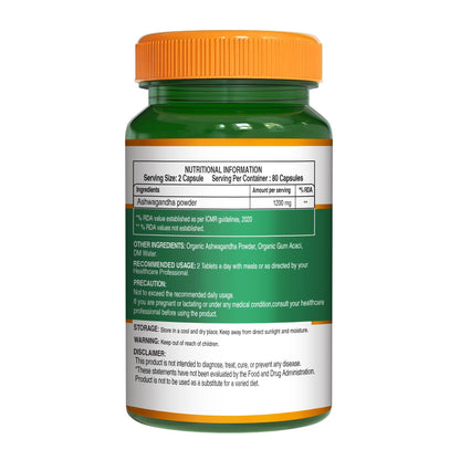 Pure Nutrition Organic Ashwagandha - 180 Tablets