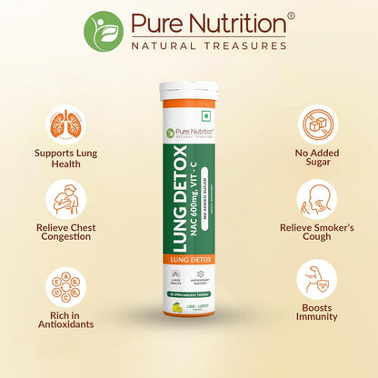 Lung Detox Effervescent Tablets - 20 | Supports Respiratory Health, Cleansing, and Overall Wellness