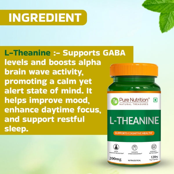 L-Theanine 200mg | Amino Acid Supplement | Cognitive & Relaxation Support