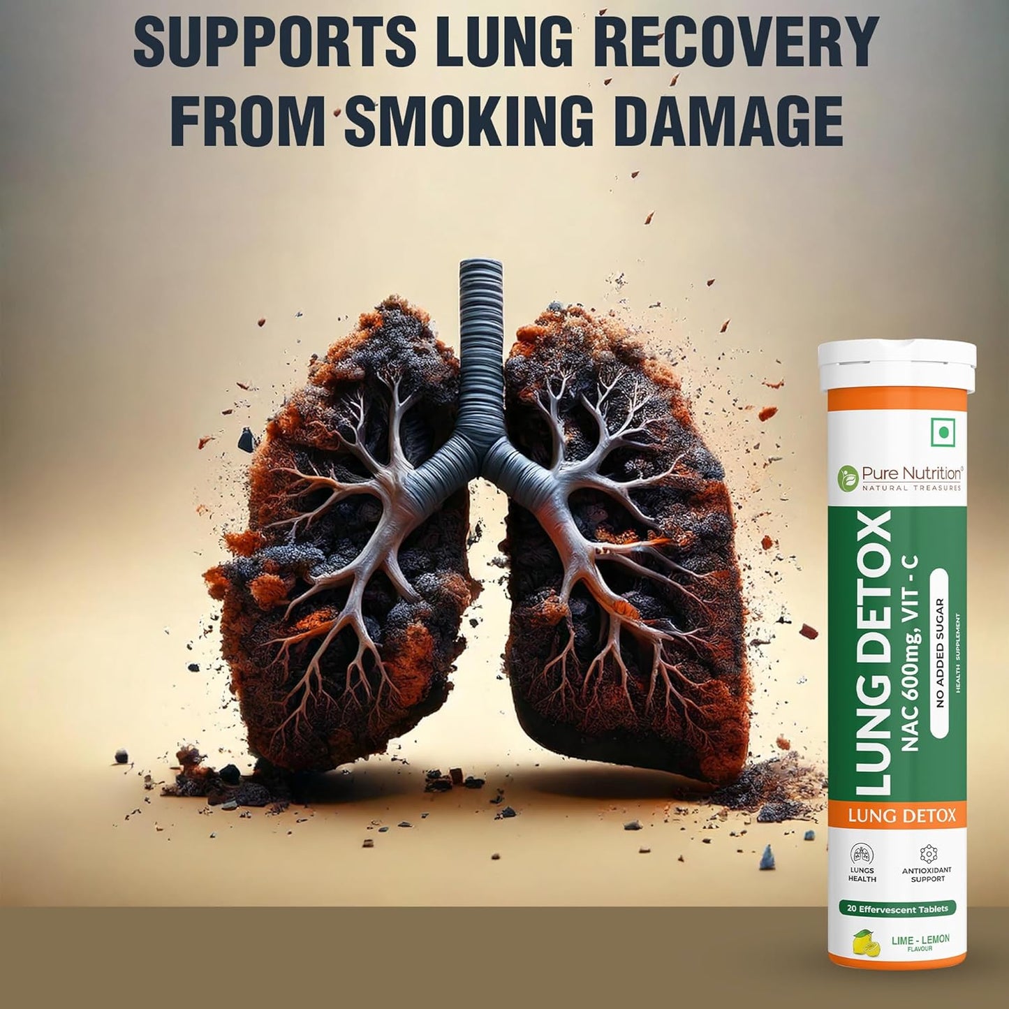 Lung Detox Effervescent Tablets - 20 | Supports Respiratory Health, Cleansing, and Overall Wellness