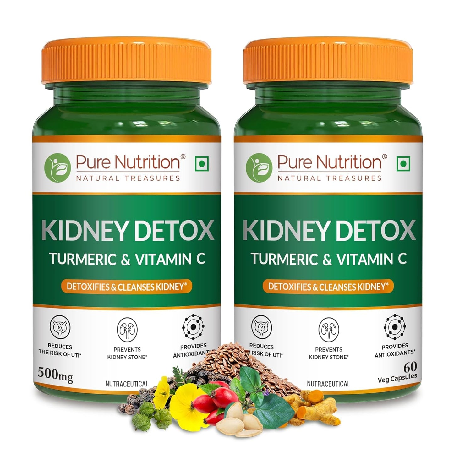 Kidney Wellness Supplement with Turmeric & Vitamin C | Supports Detox