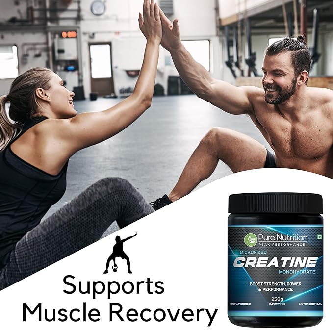 Pure Nutrition Micronised Creatine Monohydrate Powder (250g), Pre/Post Workout Supplement, Instant Energy for Athletic Performance, Fast Recovery, Increased Muscle Mass, Unflavoured, 33 Servings