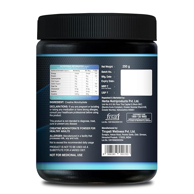 Pure Nutrition Micronised Creatine Monohydrate Powder (250g), Pre/Post Workout Supplement, Instant Energy for Athletic Performance, Fast Recovery, Increased Muscle Mass, Unflavoured, 33 Servings