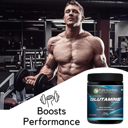 Pure L-Glutamine Powder 200g | Unflavoured Recovery & Workout Nutrition Supplement