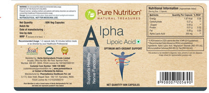 Alpha Lipoic Acid | Optimum Antioxidant Support - 60 Capsules