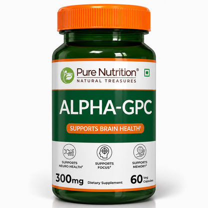 Alpha-GPC 300mg Capsules Brain Function, Focus & Mental Clarity | 60 Tablets