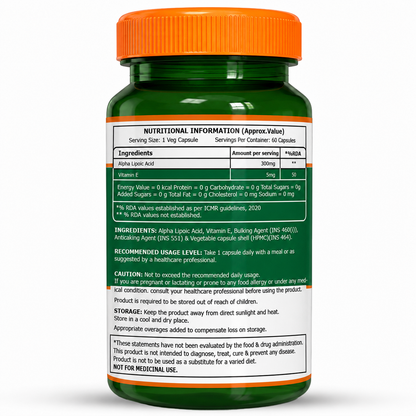 Alpha Lipoic Acid (ALA) 305mg  Antioxidant & Nerve Health Support