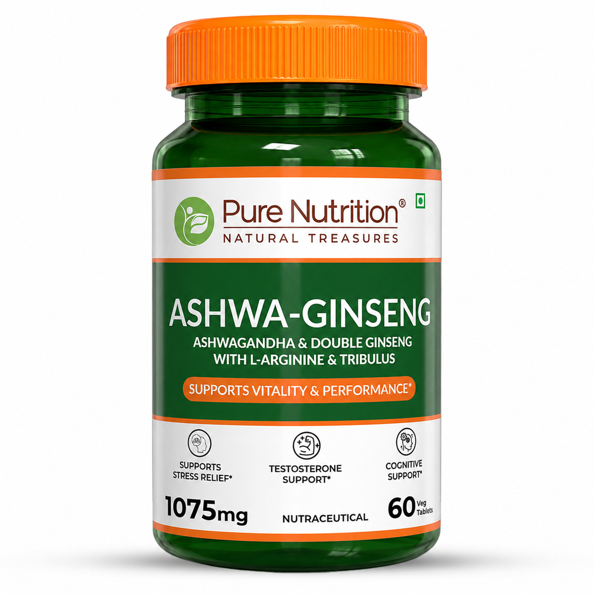 Ashwaginseng 60 Tabs  Energy & Improves Stamina with Ashwagandha, Ginseng & Herbal Extracts