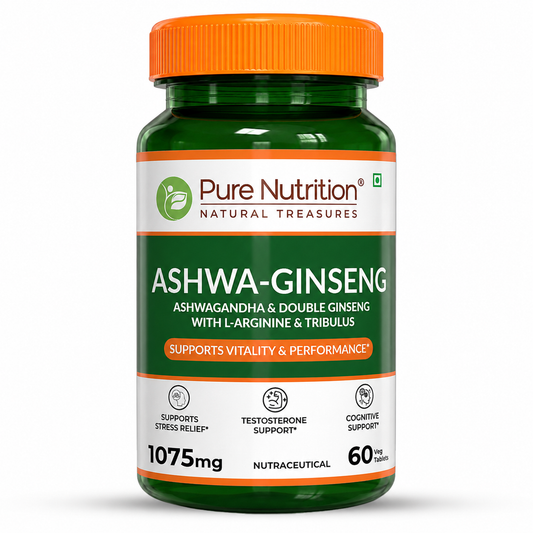 Ashwaginseng 60 Tabs  Energy & Improves Stamina with Ashwagandha, Ginseng & Herbal Extracts