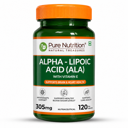 Alpha Lipoic Acid (ALA) 305 mg with Vitamin E | 120 Veg Tablets