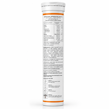 ACV Effervescent Tablet Weight Management & Gut Health | Apple Cider Vinegar