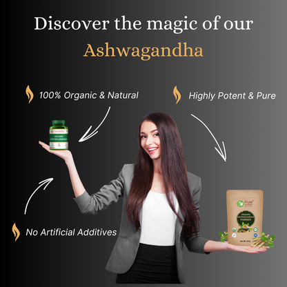 Pure Nutrition Ashwagandha Powder (227g) + Ashwagandha Tablets (120 Tablets) | Herbal Daily Wellness Combo