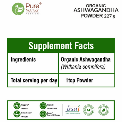 Pure Nutrition Ashwagandha Powder (227g) + Ashwagandha Tablets (120 Tablets) | Herbal Daily Wellness Combo