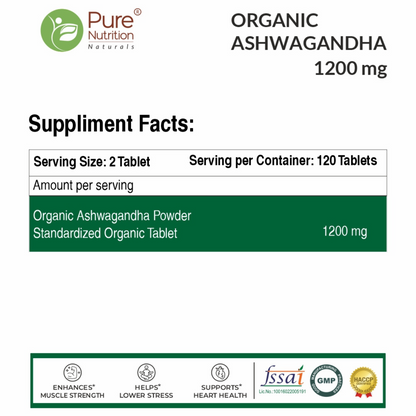 Pure Nutrition Ashwagandha Powder (227g) + Ashwagandha Tablets (120 Tablets) | Herbal Daily Wellness Combo