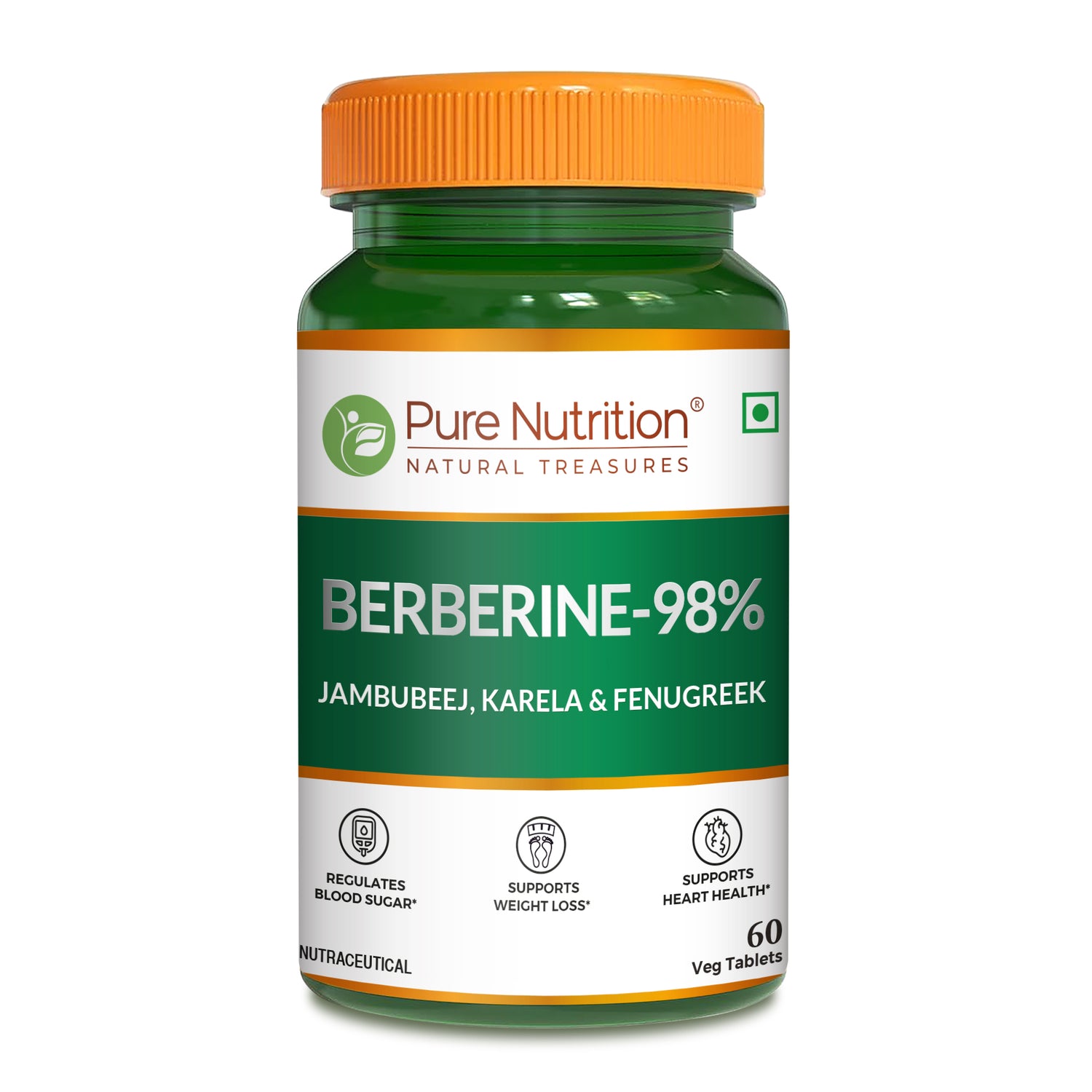 Berberine 98% - 60 Vegetarian Tablets | Herbal Supplement with Natural Extracts for Daily Wellness