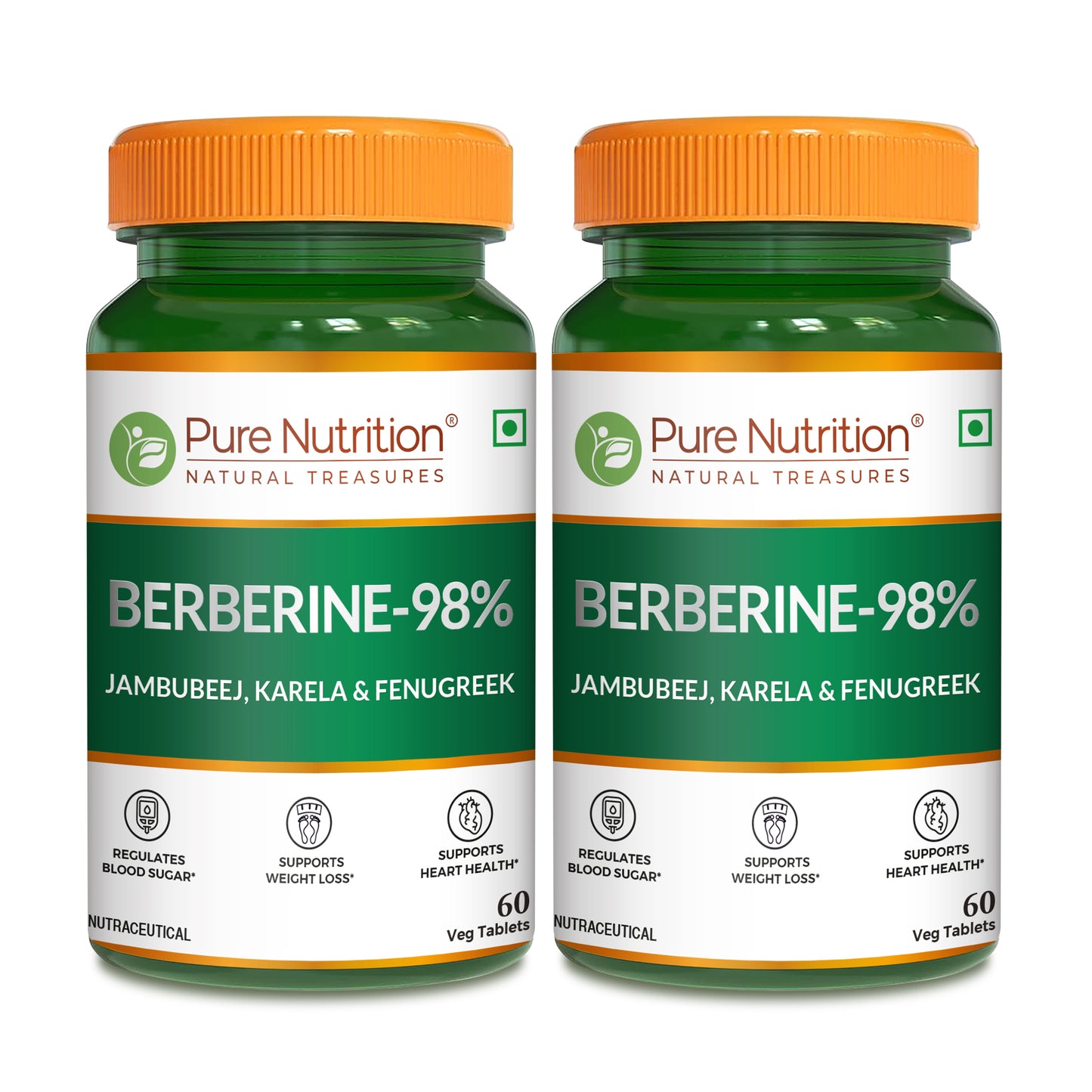 Berberine 98% - 60 Vegetarian Tablets | Herbal Supplement with Natural Extracts for Daily Wellness