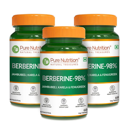 Berberine 98% - 60 Vegetarian Tablets | Herbal Supplement with Natural Extracts for Daily Wellness