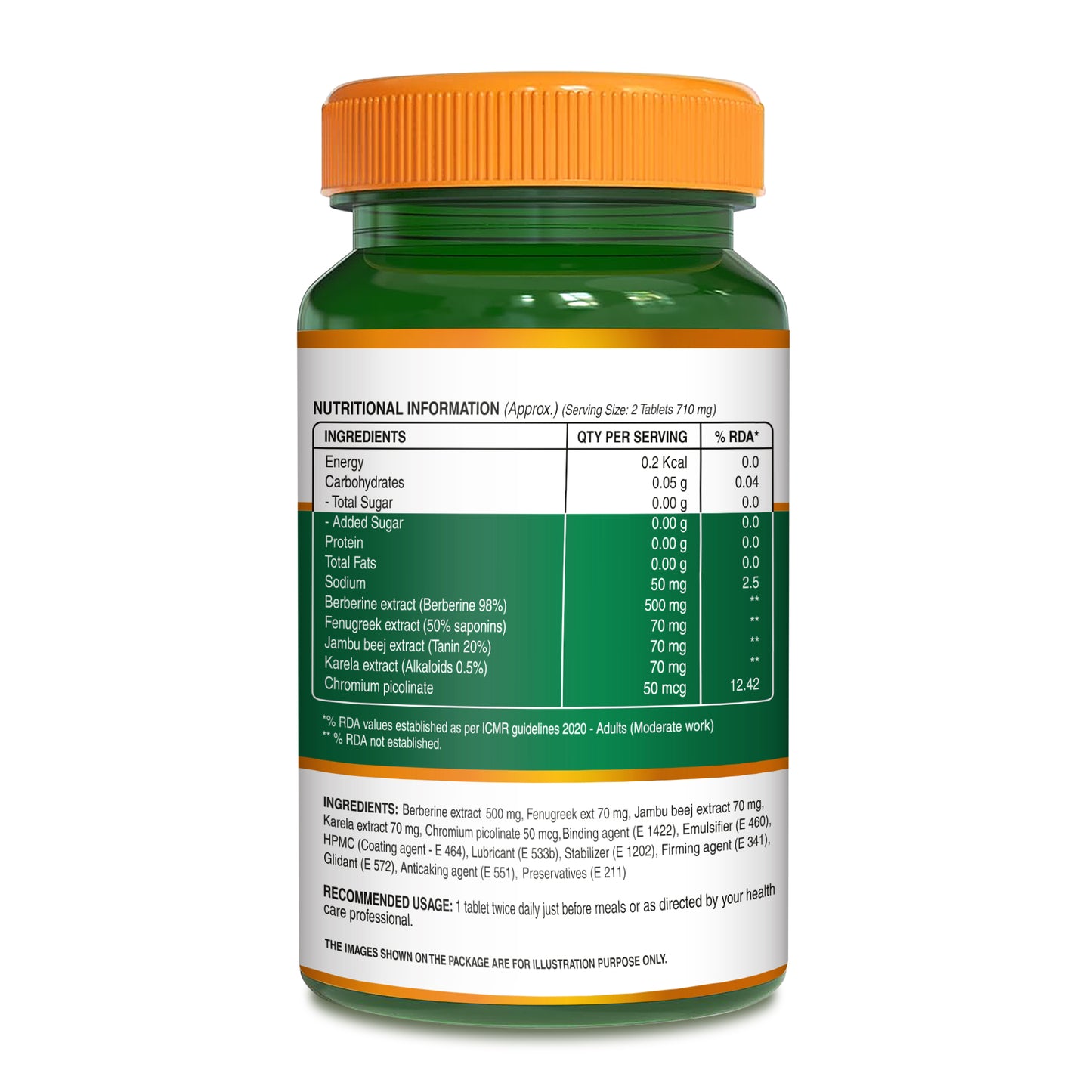 Berberine 98% - 60 Vegetarian Tablets | Herbal Supplement with Natural Extracts for Daily Wellness