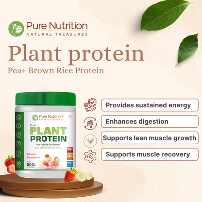 Vegan Protein Banana Strawberry – Plant-Based Protein (500g)