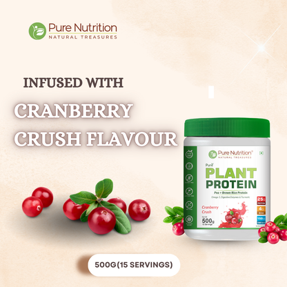 Vegan Protein Cranberry Crush Powder – Plant-Based Protein (500g)