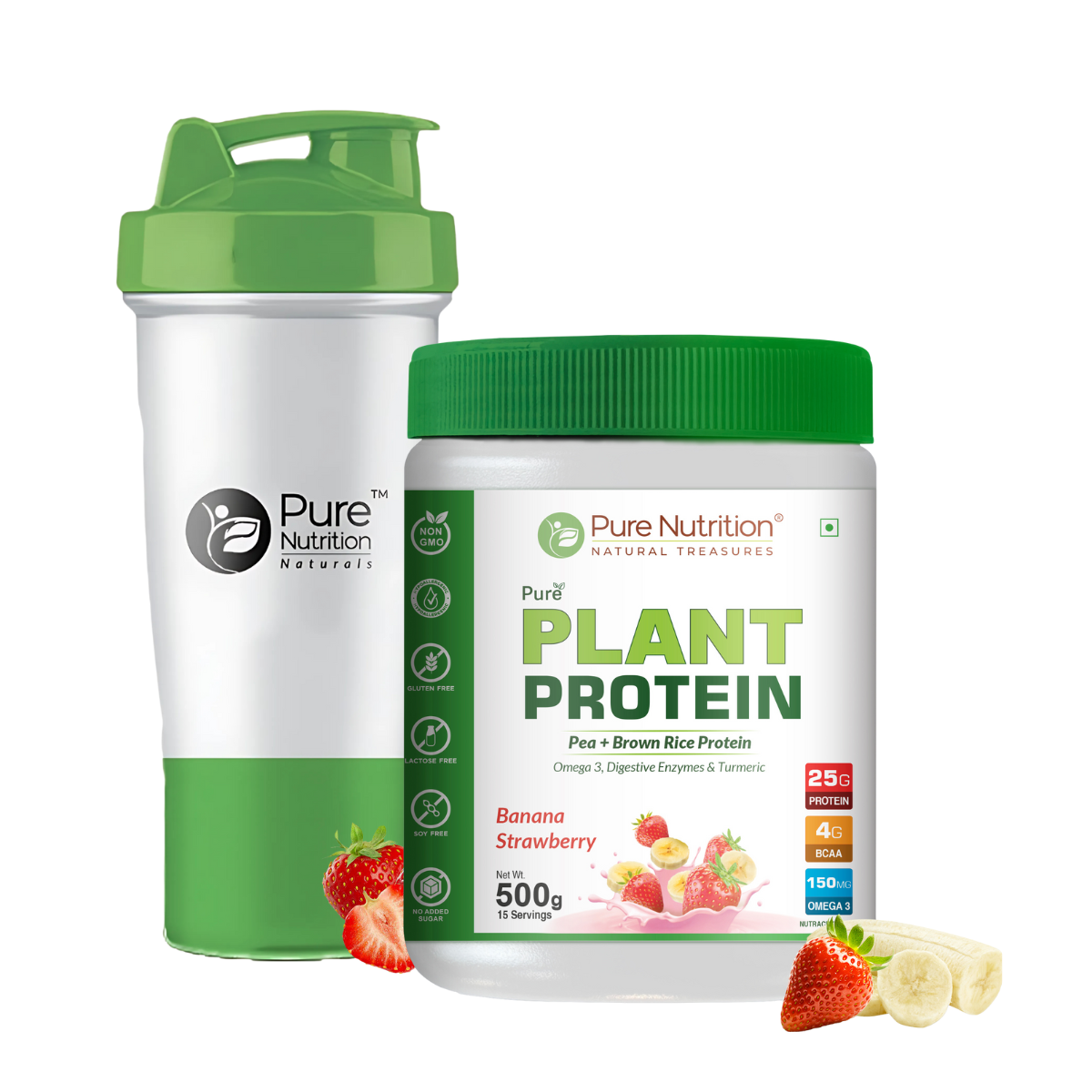 Vegan Protein Banana Strawberry – Plant-Based Protein (500g)