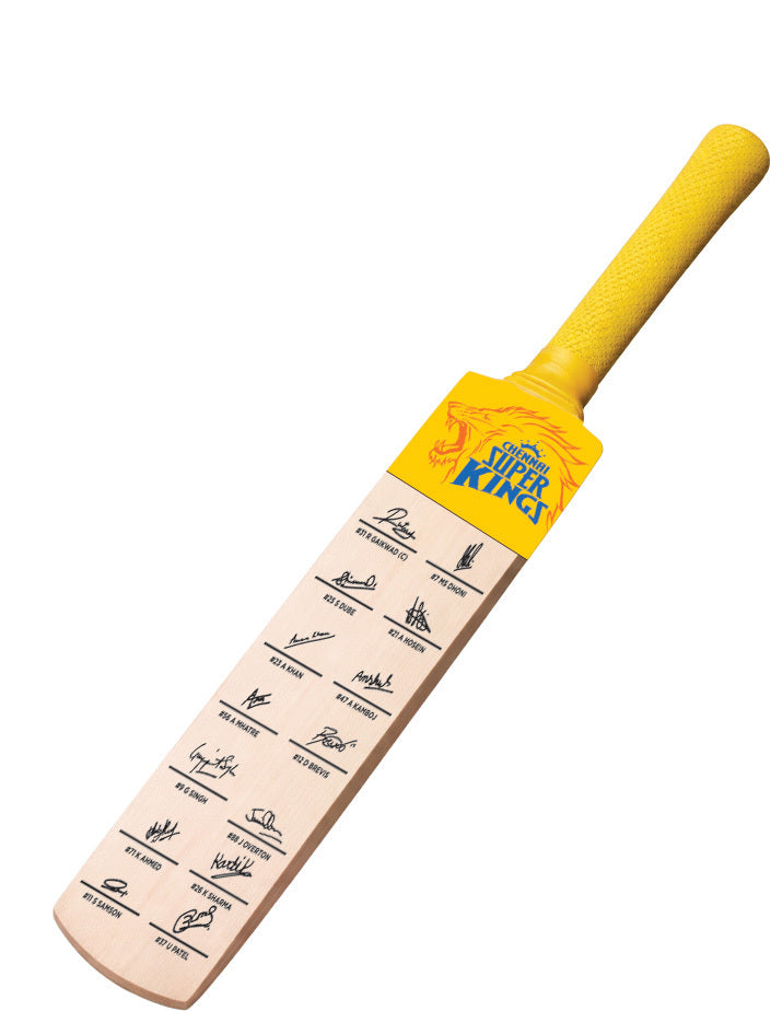 Limited Edition CSK Signed Cricket Bat