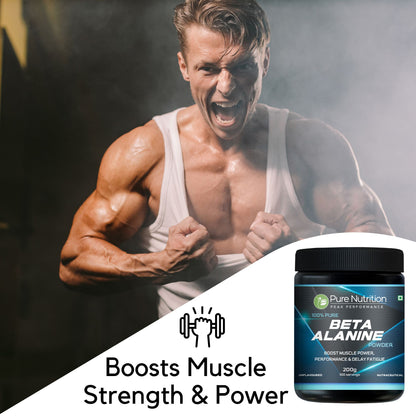 Pure Beta Alanine Powder – 200g Unflavored | Pre-Workout Supplement for Muscle Power