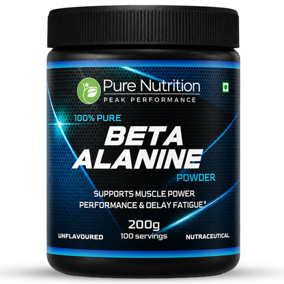 Pure Beta Alanine Powder 200g Unflavored | Pre-Workout Supplement for Muscle Power
