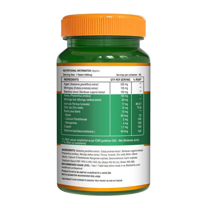 Biotin 1000mg with Sesbania Extract | Biotin, Iron, Zinc & Botanical Blend | Hair, Skin & Nail Support