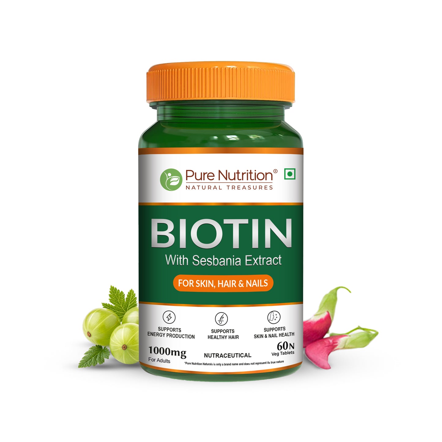 Biotin Tablet with Sesbania Extract – Vegetarian Tablets for Hair & Skin Support