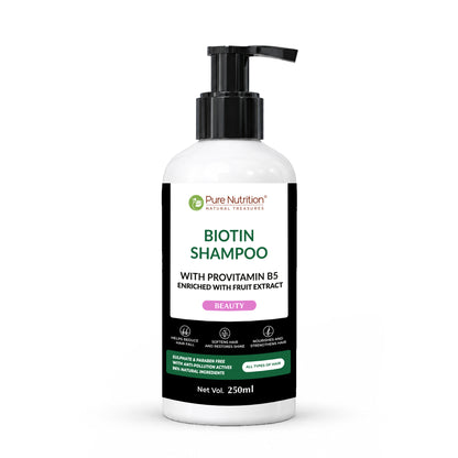 Biotin Shampoo with Provitamin B5 – Strengthens Hair & Promotes Growth | 250ml