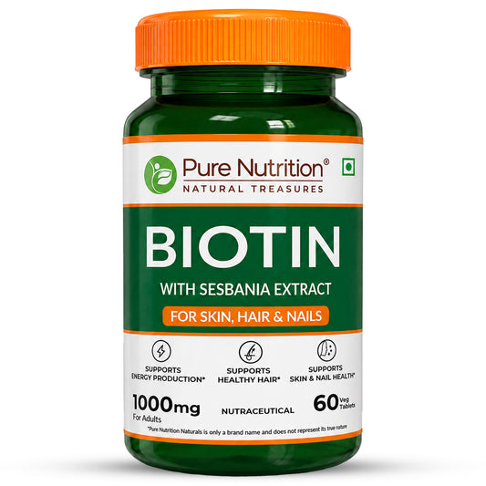 Biotin Tablet with Sesbania Extract | 1000mg | 60 Vegetarian Tablets