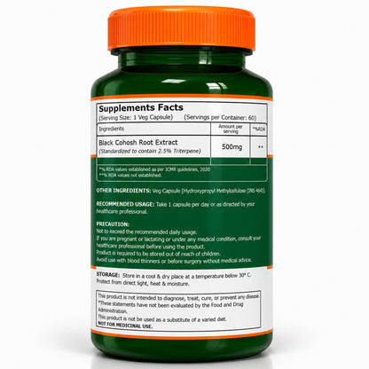 Black Cohosh 500 mg | 60 Vegetarian Capsules