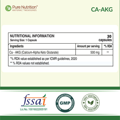 Ca-AKG – Calcium Alpha-Ketoglutarate 500 mg