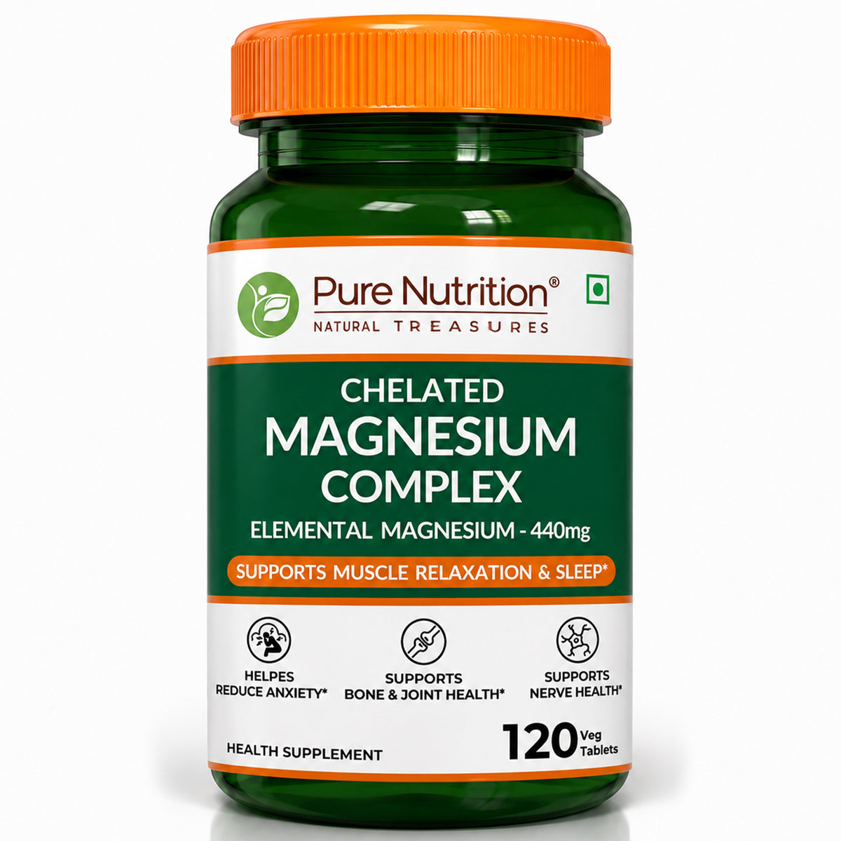 Chelated Magnesium Complex | Glycinate, Citrate & Oxide | 120 Tablets