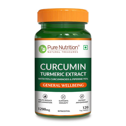 Curcumin Turmeric Extract with 95% Curcuminoids and 95% Piperine - Vegetarian Tablets | Supports Inflammation Reduction and Joint Health