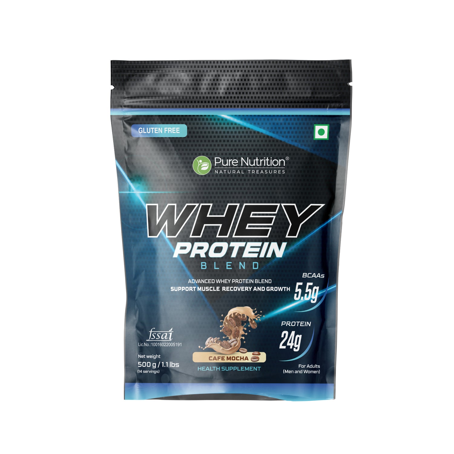 Whey Protein Blend For Muscle building, Lean muscle building (Cafe Mocha)- 500 gm