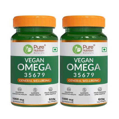 Omega 3-5-6-7-9 (1000mg) with Seabuckthorn Oil & Flaxseed Oil - 60 Veg Softgels