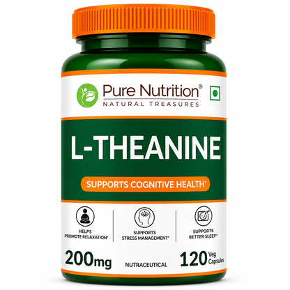 L-Theanine 200mg | Supports Calmness, Focus & Cognitive Function | 120 Veg Capsules