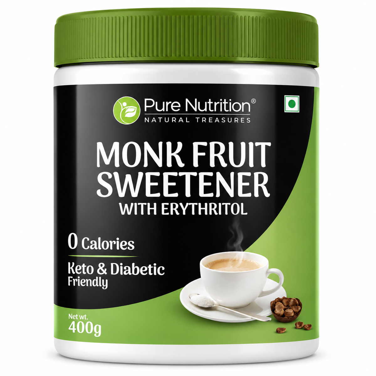 Monk Fruit Sweetener with Erythritol  400g | Zero Calorie, Keto-Friendly