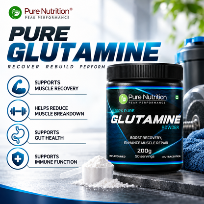 Pure L-Glutamine Powder 200g | Unflavoured Recovery & Workout Nutrition Supplement