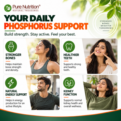 Phosphorus 600mg Veg Capsules  Bone, Energy Metabolism & Wellness | 120 Capsules