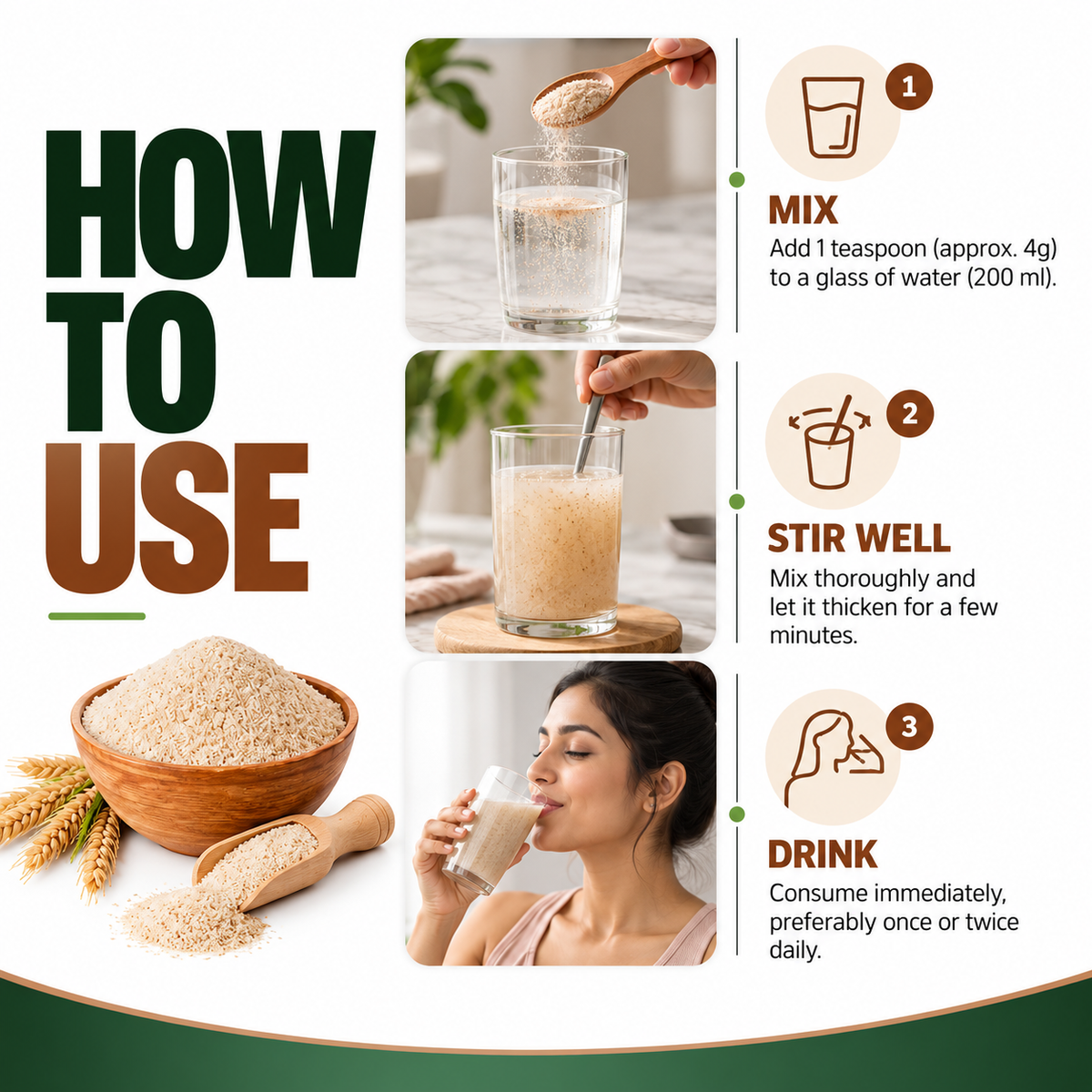 Psyllium Husk (Isabgol) Powder  Natural Dietary Fiber for Digestive Health