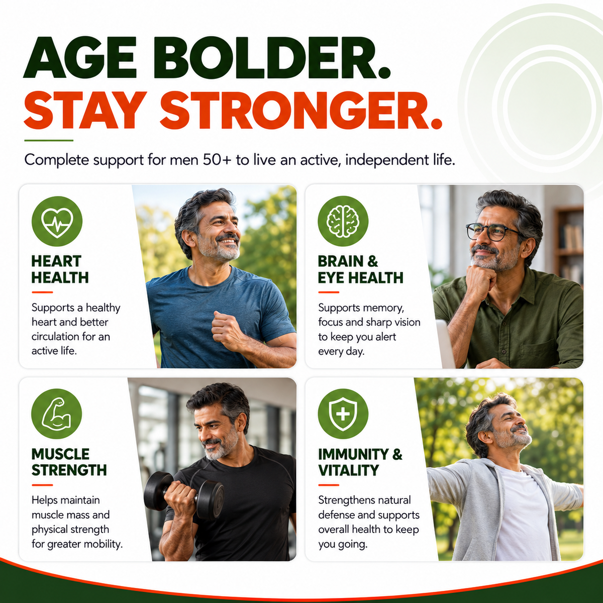 Men 50+ Multivitamins & Multiminerals 60 Veg Tablets | Senior Wellness