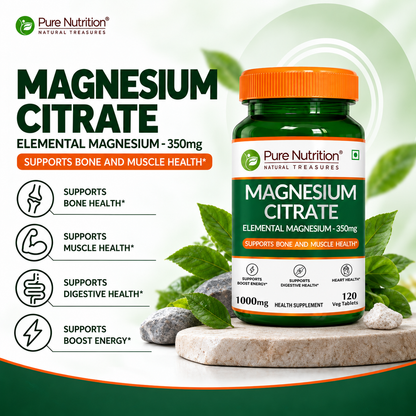 Magnesium Citrate - 120 Tablets | Supports Digestion and Reduces Muscle Cramps