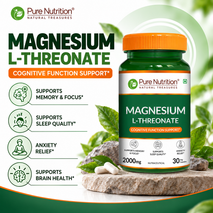 Magnesium L-Threonate  Brain, Memory & Focus Support | 30 Veg Capsules
