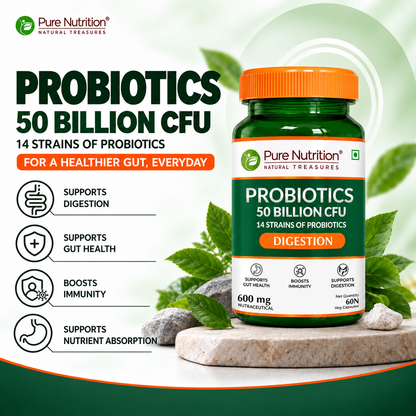 Probiotic 50 Billion CFU | 14 Strains | 60 Veg Capsules
