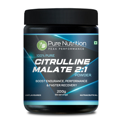 100% Pure L Citrulline DL Malate 2:1 Powder (Unflavoured) Faster Recovery & Reduce Muscle Fatigue